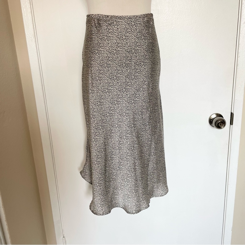 Elegant Print Satin Midi Skirt